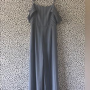 She + Sky Blue Striped Jumpsuit